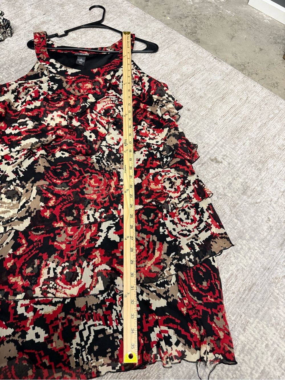 Lane Bryant Red Floral Layered Tank Dress - Picture 6 of 6